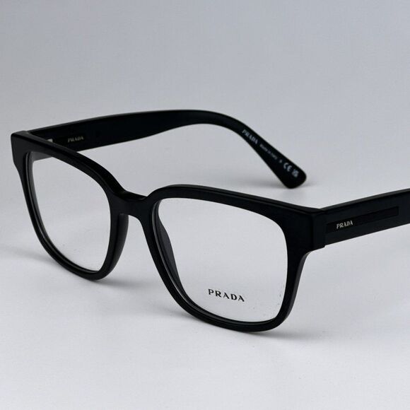 NEW Prada PRA09V 12P1O1 Matte Black Square Unisex Eyeglasses VPR A09 - Picture 6 of 10